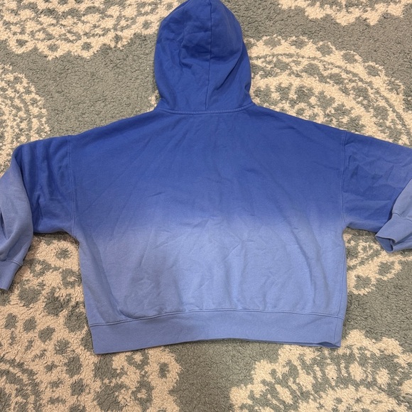 PINK Victoria’s Secret campus graphic full zip hoodie sweatshirt blue ombré L - Picture 8 of 8